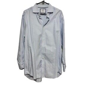 Charles Tyrwhitt Classic Fit Non Iron Dress Shirt 16.5 33 Blue Check Cotton